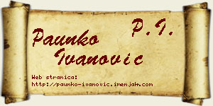 Paunko Ivanović vizit kartica